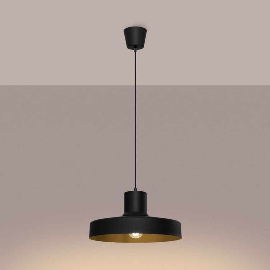 Chandelier on a string BILO 1xE27/15W/230V d. 35 cm black