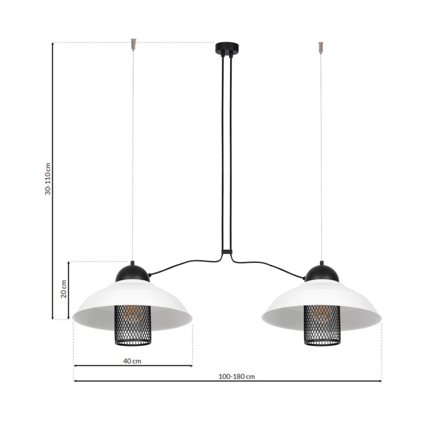 Chandelier on a string BJORN 2xE27/60W/230V