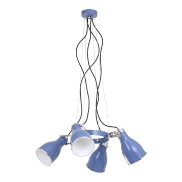 Chandelier on a string BJORN BLUE 4xE27/60W/230V