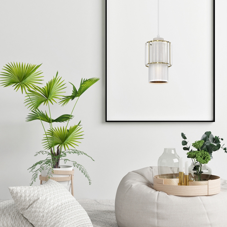Chandelier on a string BLANCO 1xE27/60W/230V white