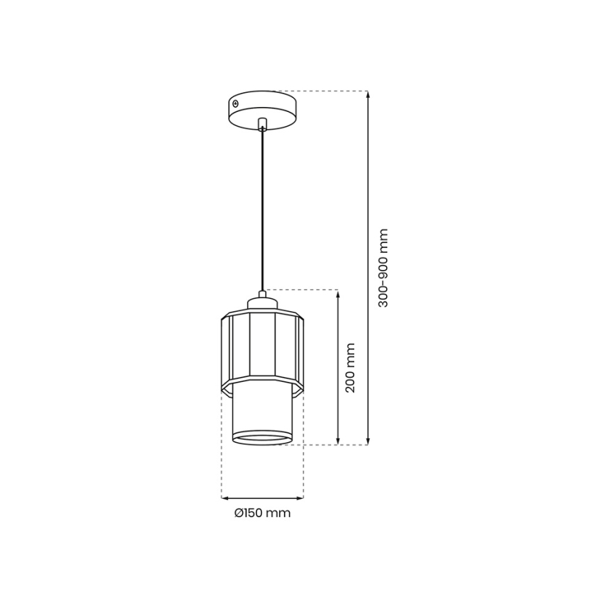 Chandelier on a string BLANCO 1xE27/60W/230V white