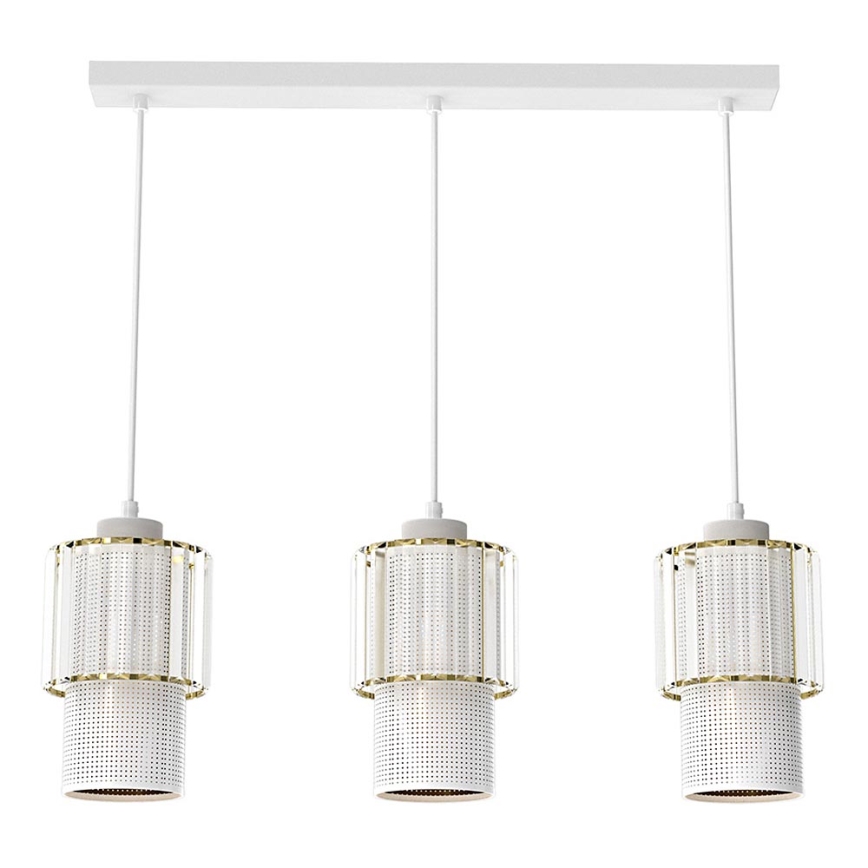 Chandelier on a string BLANCO 3xE27/60W/230V white