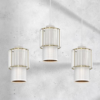 Chandelier on a string BLANCO 3xE27/60W/230V white