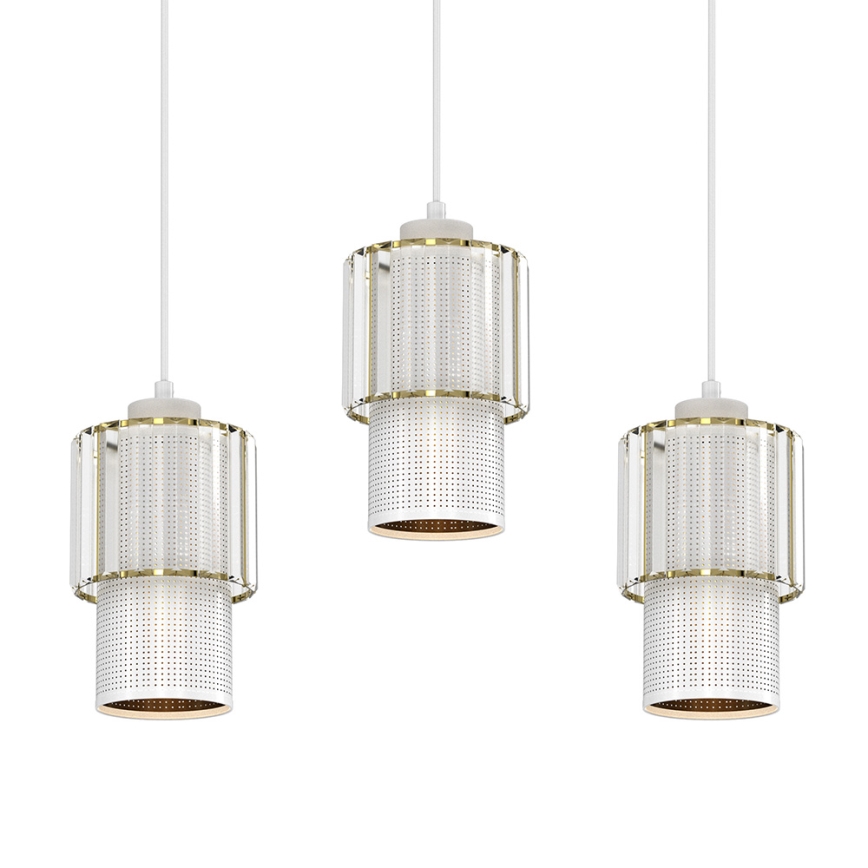 Chandelier on a string BLANCO 3xE27/60W/230V white