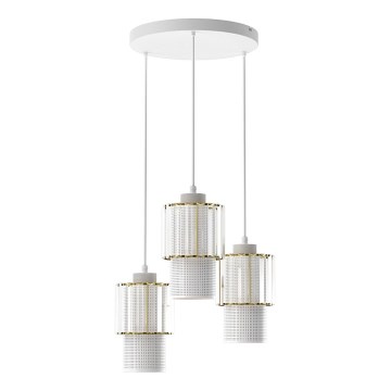 Chandelier on a string BLANCO 3xE27/60W/230V white