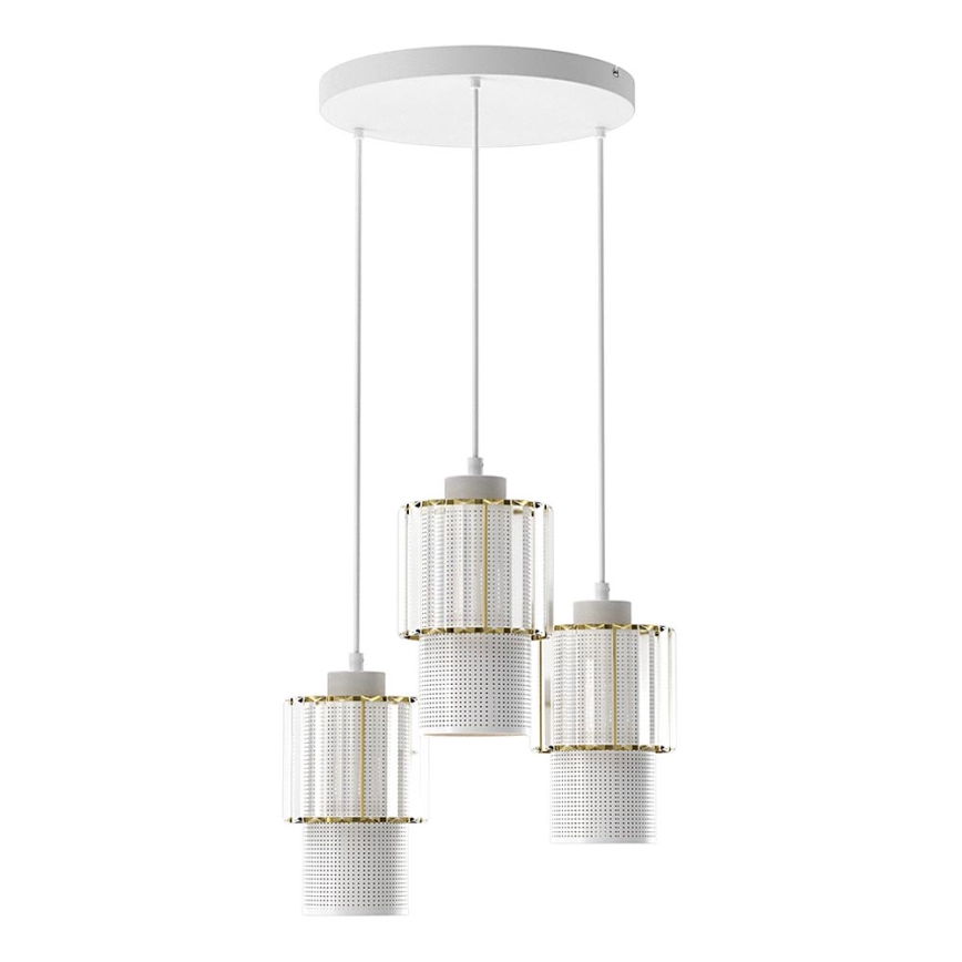 Chandelier on a string BLANCO 3xE27/60W/230V white