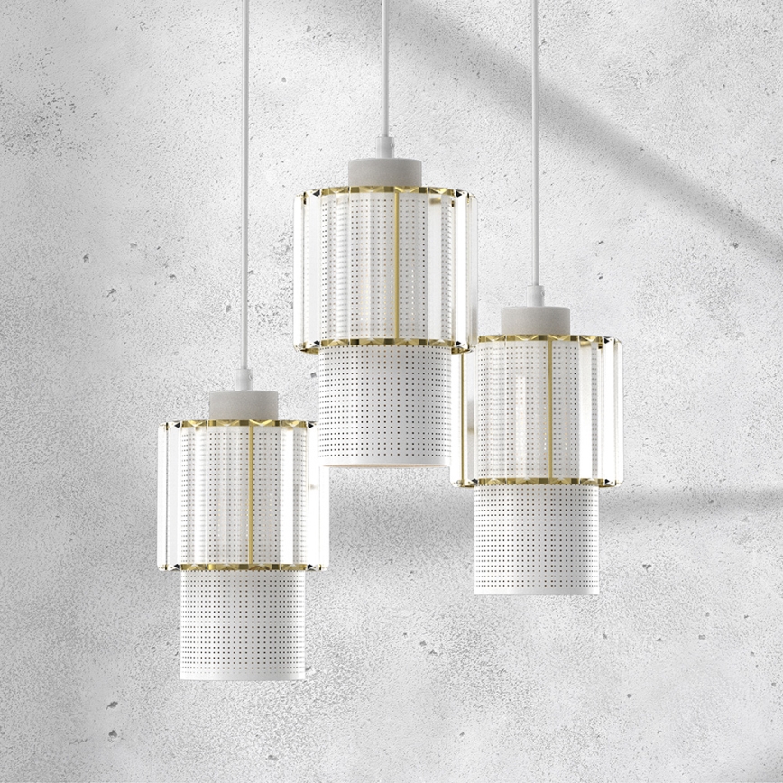 Chandelier on a string BLANCO 3xE27/60W/230V white