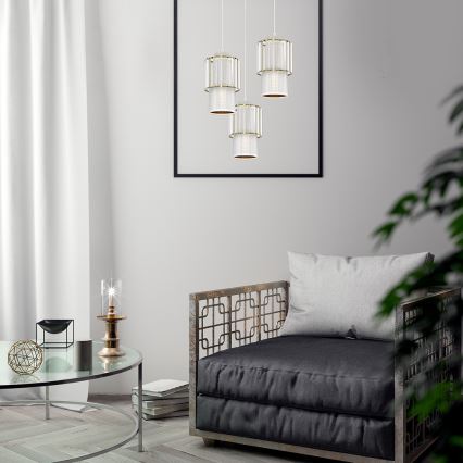 Chandelier on a string BLANCO 3xE27/60W/230V white