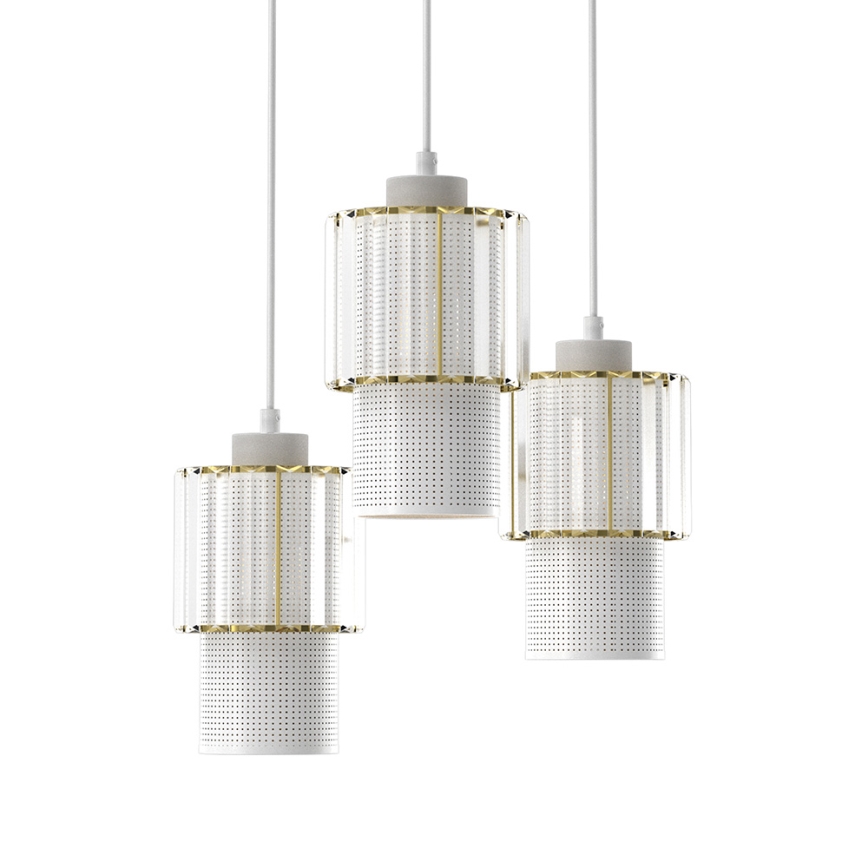 Chandelier on a string BLANCO 3xE27/60W/230V white