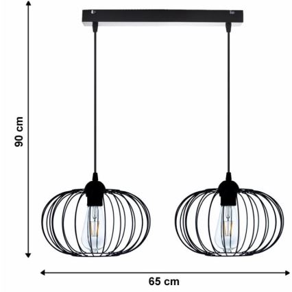 Chandelier on a string BOCCA 2xE27/60W/230V