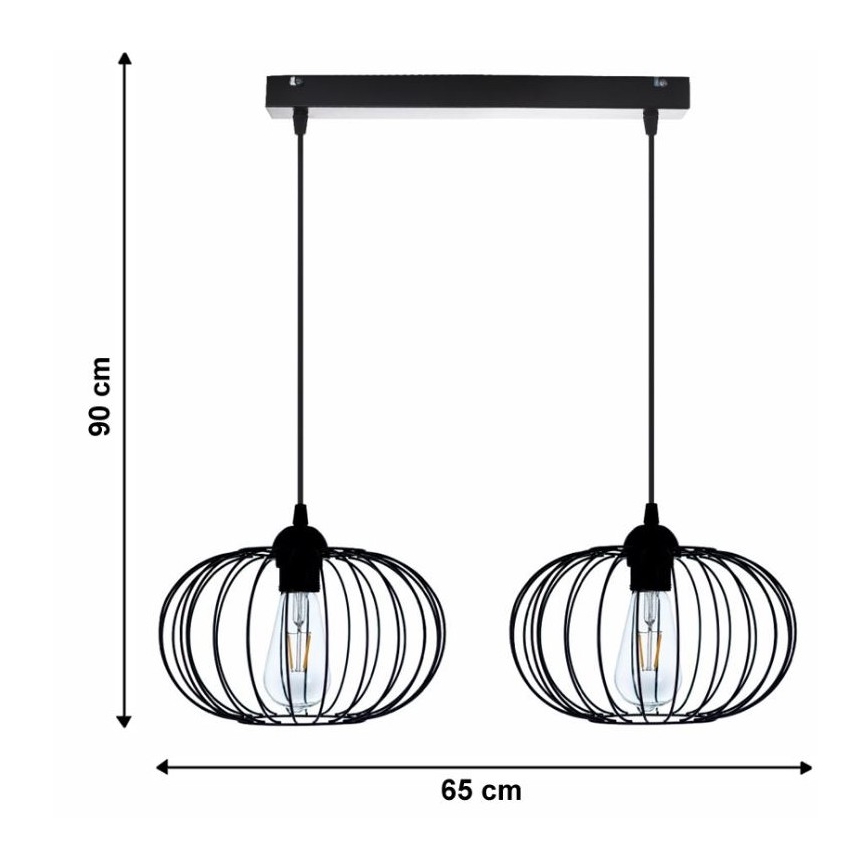 Chandelier on a string BOCCA 2xE27/60W/230V