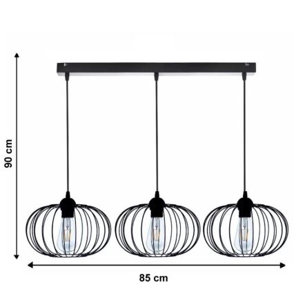Chandelier on a string BOCCA 3xE27/60W/230V
