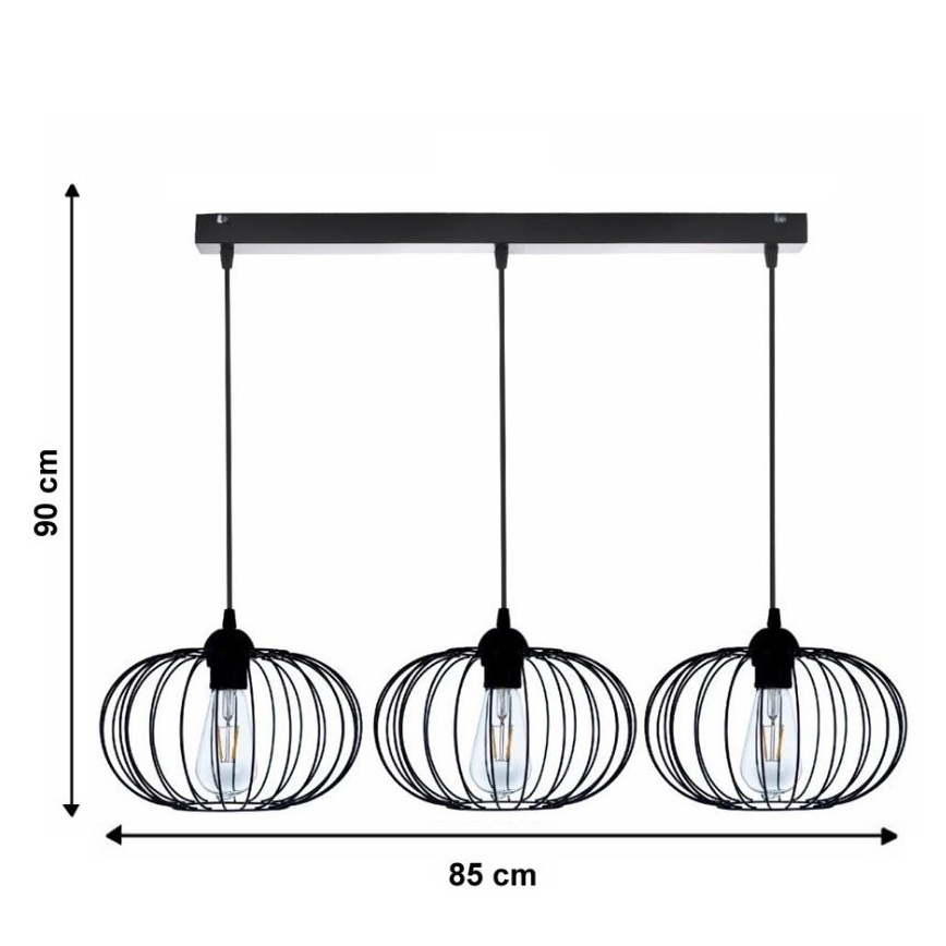 Chandelier on a string BOCCA 3xE27/60W/230V