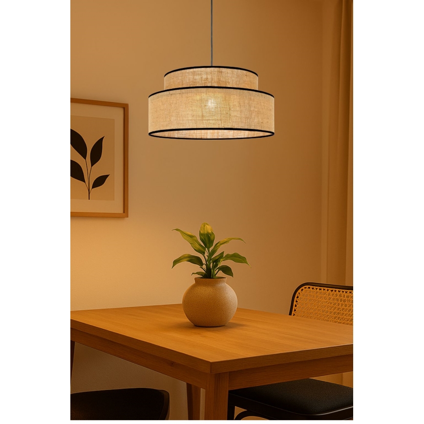 Chandelier on a string BOHO 1xE27/60W/230V beige