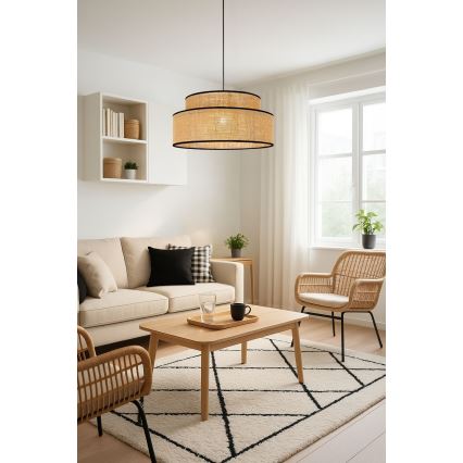 Chandelier on a string BOHO 1xE27/60W/230V beige