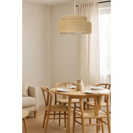 Chandelier on a string BOHO 1xE27/60W/230V beige