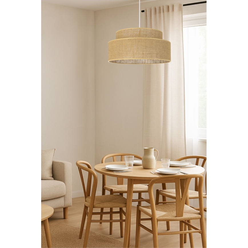 Chandelier on a string BOHO 1xE27/60W/230V beige
