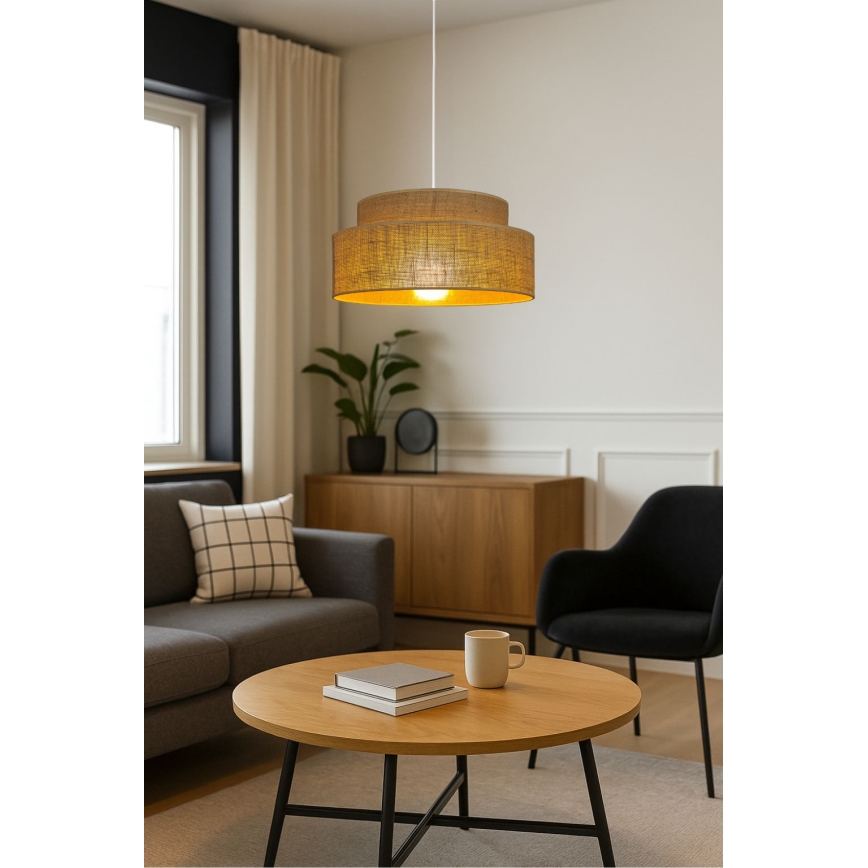 Chandelier on a string BOHO 1xE27/60W/230V beige