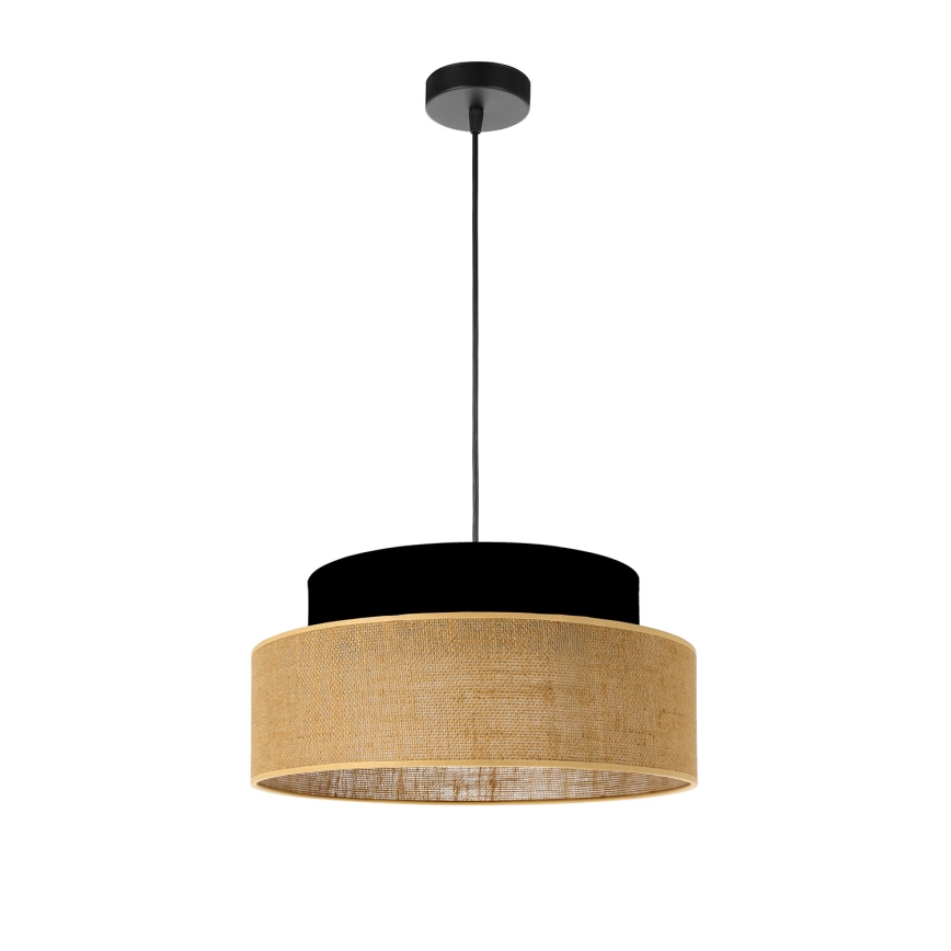 Chandelier on a string BOHO 1xE27/60W/230V black/beige