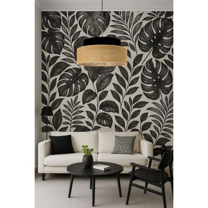 Chandelier on a string BOHO 1xE27/60W/230V black/beige