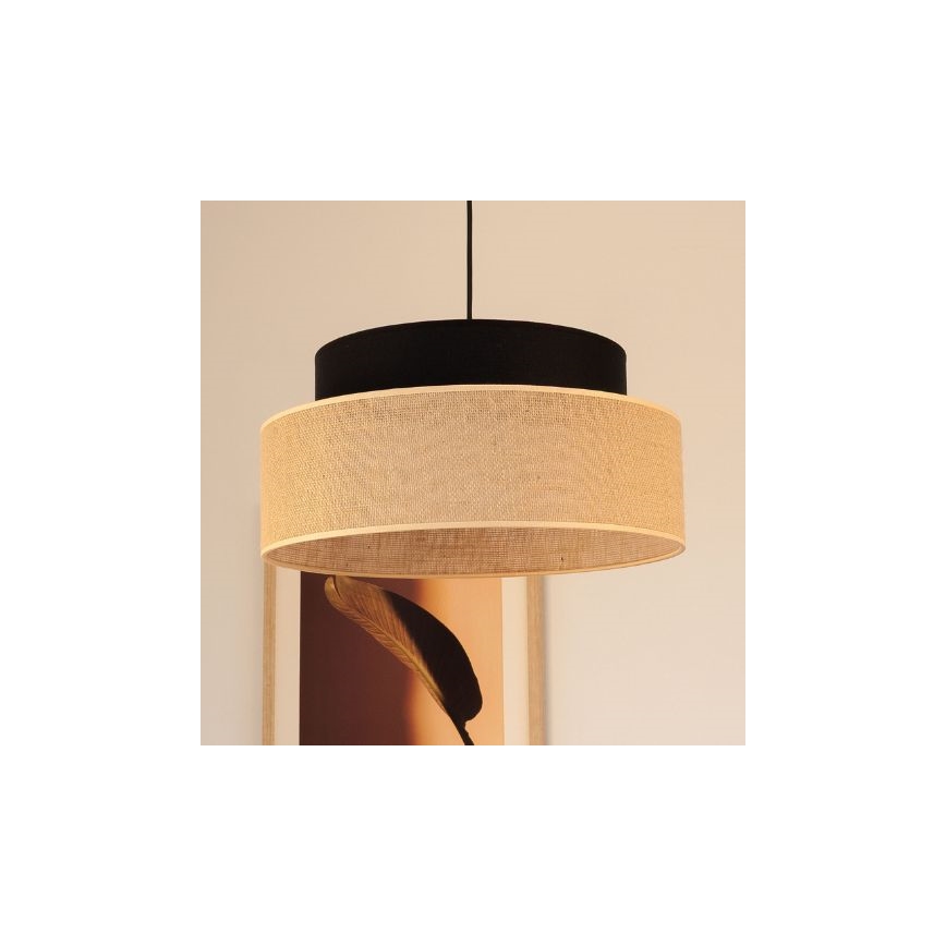 Chandelier on a string BOHO 1xE27/60W/230V black/beige