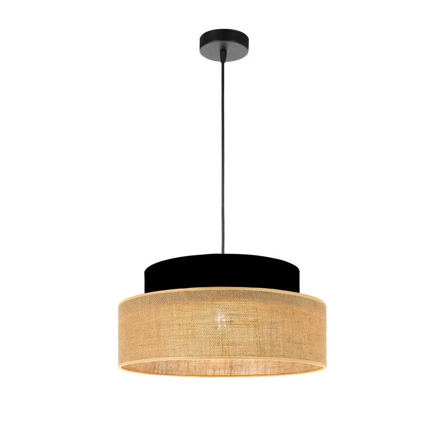 Chandelier on a string BOHO 1xE27/60W/230V black/beige