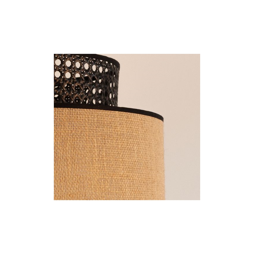 Chandelier on a string BOHO 1xE27/60W/230V black/rattan
