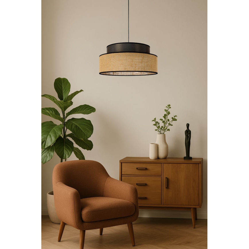 Chandelier on a string BOHO 1xE27/60W/230V brown/beige