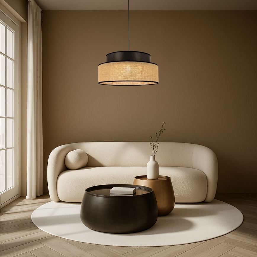 Chandelier on a string BOHO 1xE27/60W/230V brown/beige
