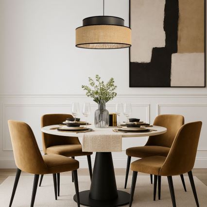 Chandelier on a string BOHO 1xE27/60W/230V brown/beige