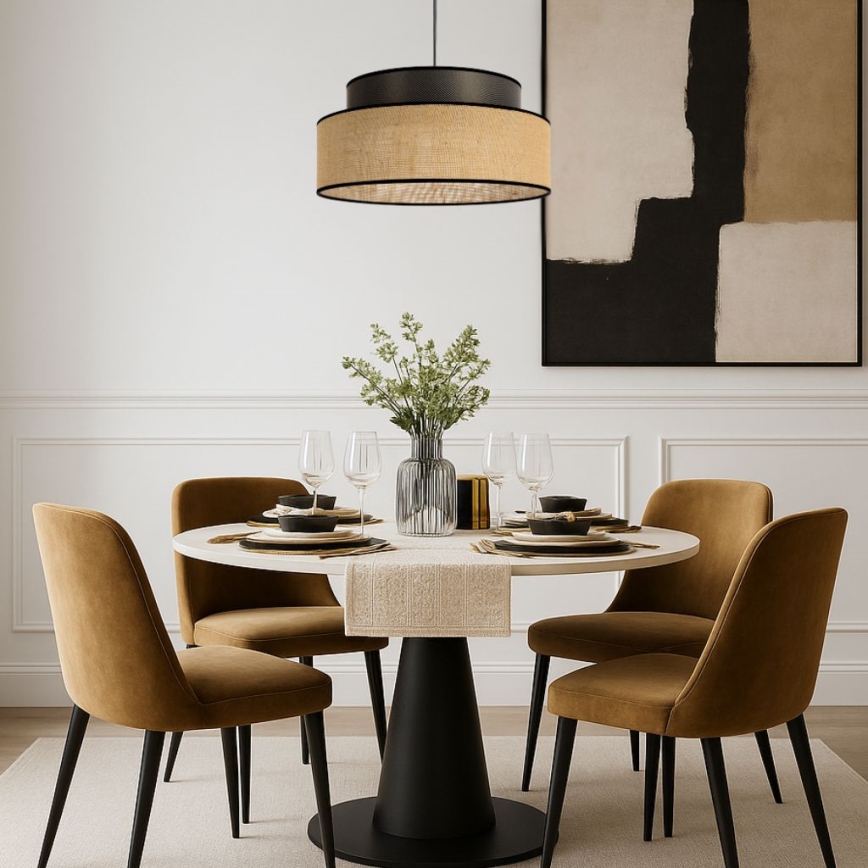 Chandelier on a string BOHO 1xE27/60W/230V brown/beige