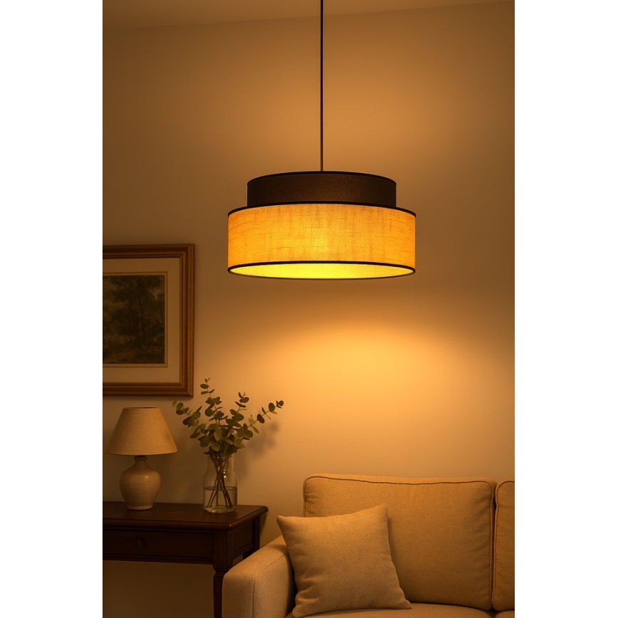 Chandelier on a string BOHO 1xE27/60W/230V brown/beige