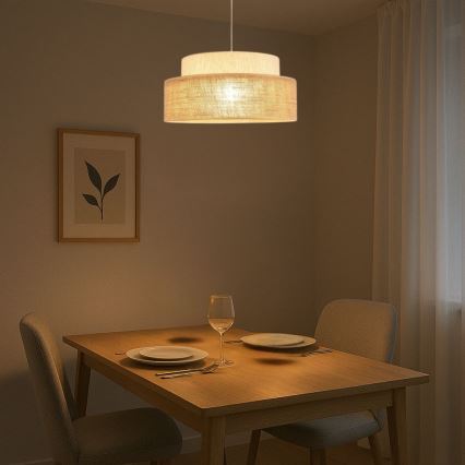 Chandelier on a string BOHO 1xE27/60W/230V creamy/beige