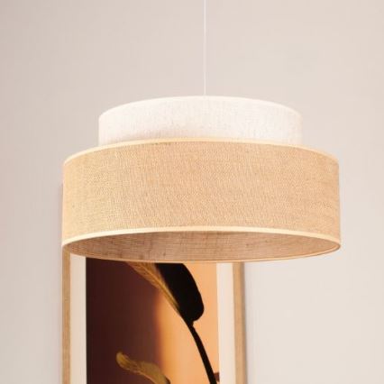 Chandelier on a string BOHO 1xE27/60W/230V creamy/beige