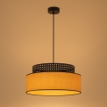 Chandelier on a string BOHO 1xE27/60W/230V d. 40 cm black/rattan