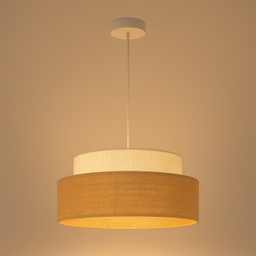 Chandelier on a string BOHO 1xE27/60W/230V d. 40 cm creamy/beige