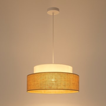 Chandelier on a string BOHO 1xE27/60W/230V d. 40 cm white/beige
