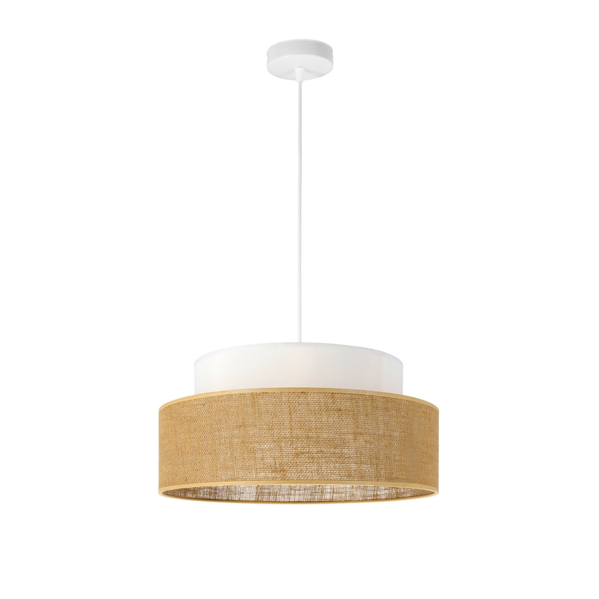 Chandelier on a string BOHO 1xE27/60W/230V d. 40 cm white/beige