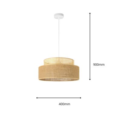 Chandelier on a string BOHO 1xE27/60W/230V rattan