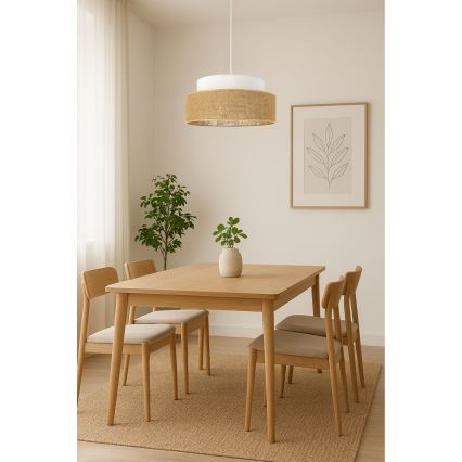 Chandelier on a string BOHO 1xE27/60W/230V white/beige