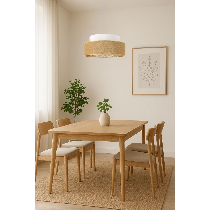 Chandelier on a string BOHO 1xE27/60W/230V white/beige