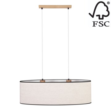 Chandelier on a string BOHO 2xE27/40W/230V oak - FSC certified