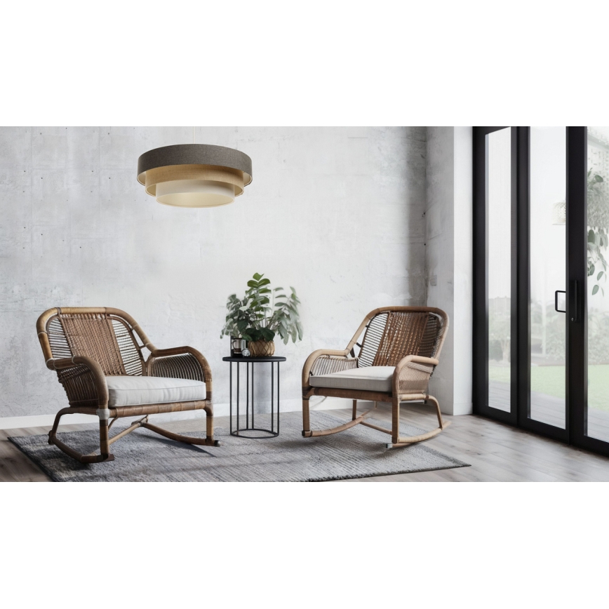 Chandelier on a string BOHO TRINITI 1xE27/60W/230V grey/beige/creamy