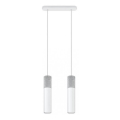 Chandelier on a string BORGIO 2xGU10/40W/230V concrete/metal white