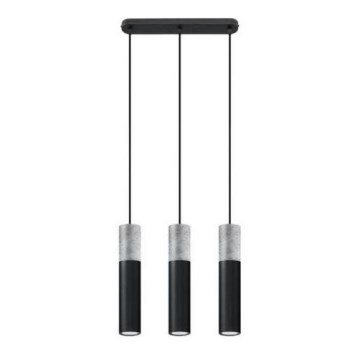 Chandelier on a string BORGIO 3xGU10/40W/230V concrete/metal black