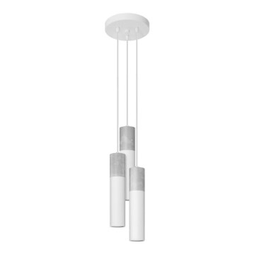 Chandelier on a string BORGIO 3xGU10/40W/230V concrete/metal white