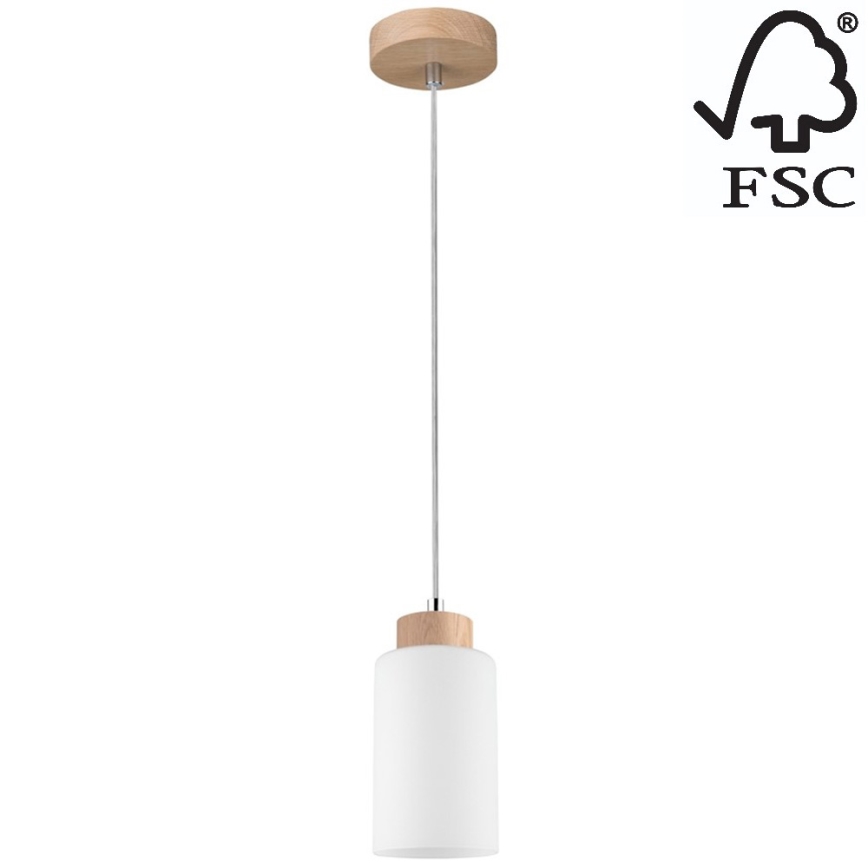 Chandelier on a string BOSCO 1xE27/60W/230V oak - FSC certified