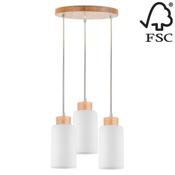 Chandelier on a string BOSCO 3xE27/60W/230V birch - FSC certified
