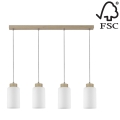 Chandelier on a string BOSCO 4xE27/60W/230V birch - FSC certified