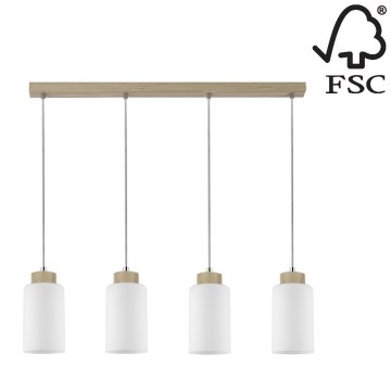 Chandelier on a string BOSCO 4xE27/60W/230V birch - FSC certified